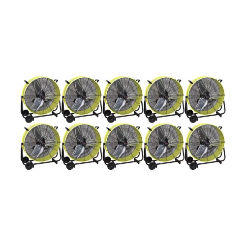 K Tool International 24" Direct Drive Tilting Industrial Drum Fan Safety Yellow Pallet of 10