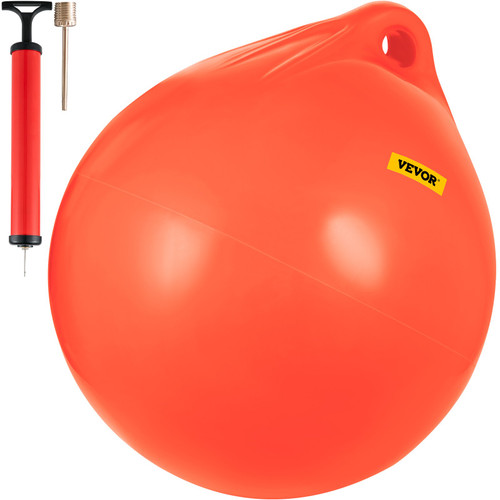 Boat Buoy Ball, 27"H x 20.5" Diameter Inflatable Heavy-Duty Marine-Grade Vinyl Marker Buoy, Round Boat Mooring Buoy, Anchoring, Rafting, Marking, Fishing, Orange