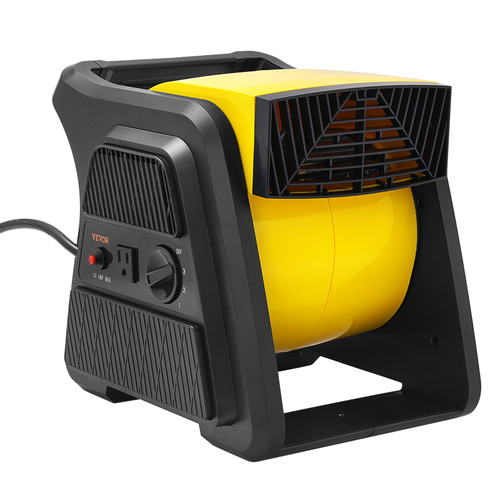 Pivoting Utility Fan, 600 CFM High Velocity Floor Blower for Drying, Cooling, Ventilating, Exhausting, 300 degree Blowing Angle Air Mover, Portable Carpet Dryer Fan for Home, Work Shop