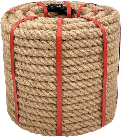 Natural Hemp Rope 3/4 in X 150 Ft Twisted Manila Rope 3/4 inch Thick Jute Rope for Crafts, Porch Swing Rope, Hemp Rope for Decor, Railing, Docks, Landscaping