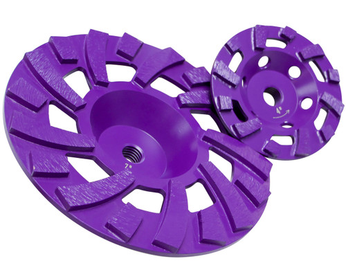 Imperial Purple Spiral Turbo Cup Grinders - 12 Segments - 4" x 5/8"-11