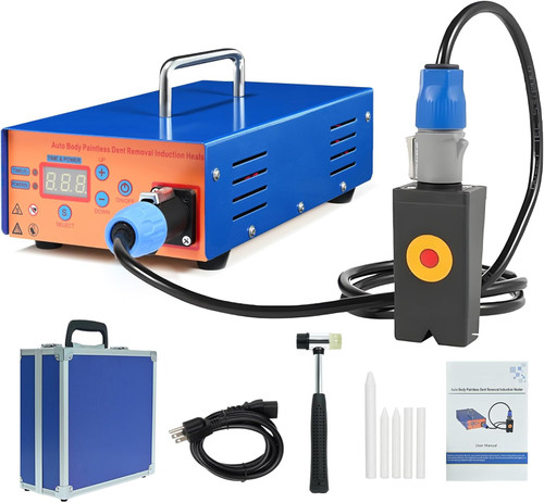 Car Paintless Dent Removal PDR Kit, 1.38KW Induction Heater, Portable Auto Body Repair Tool