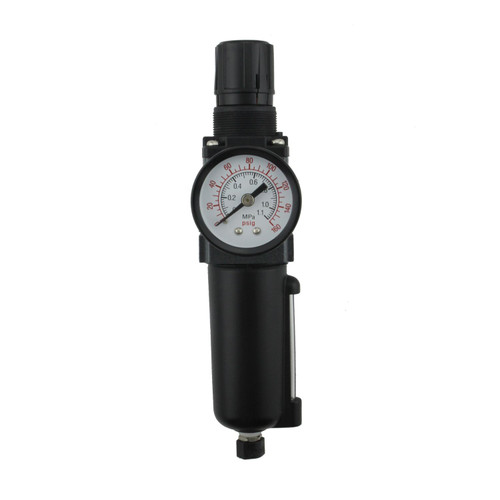Milton™ EXELAIR™ FRL Mini/Piggyback Air Filter & Regulator, 1/8" NPT, Metal Bowl, Automatic Float