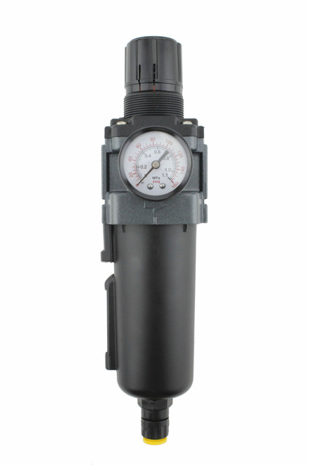 Milton™ FRL Piggyback Air Filter & Regulator - 3/8" NPT - Metal Bowl, Automatic Float