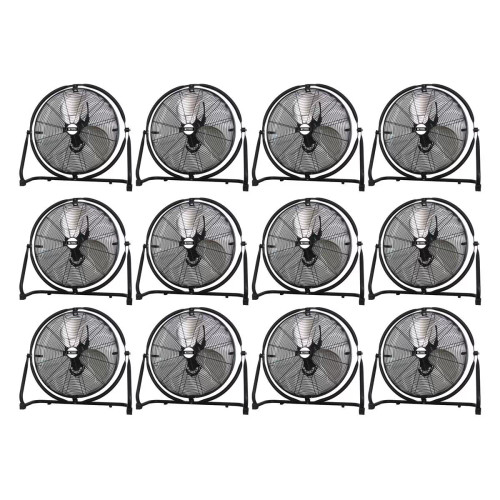 K Tool International 20" 4-way Tilting High Velocity Industrial Floor Fan Pallet of 12