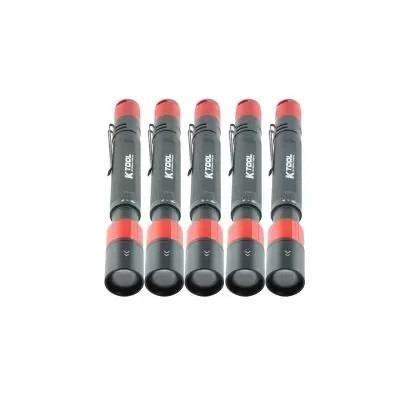 K Tool International 5 pack of Pen Light Rechg CREE LED XPG 120 Lumen