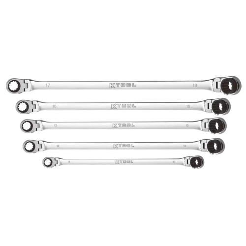 K Tool International 5 Pc. Metric Double Box Univ Spline 90 Tooth Rev Ra