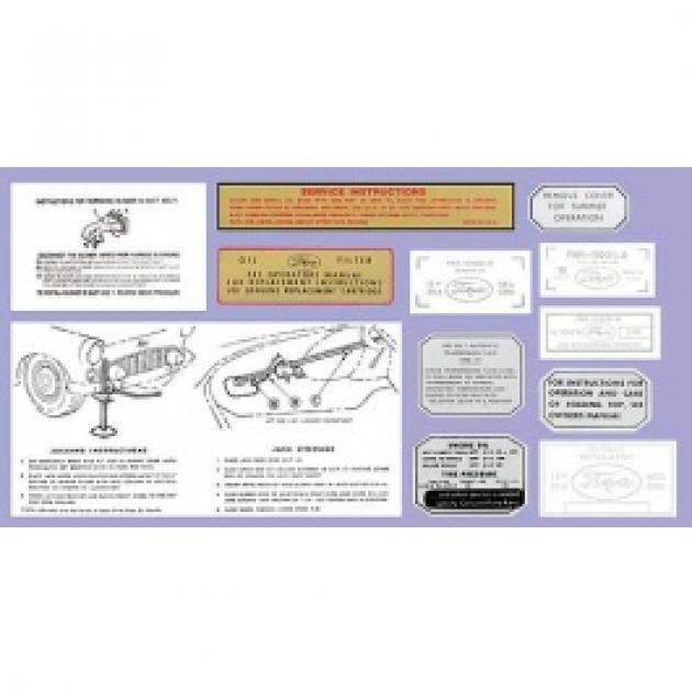 Ford Thunderbird Decal Kit, 1956, 12 Pieces