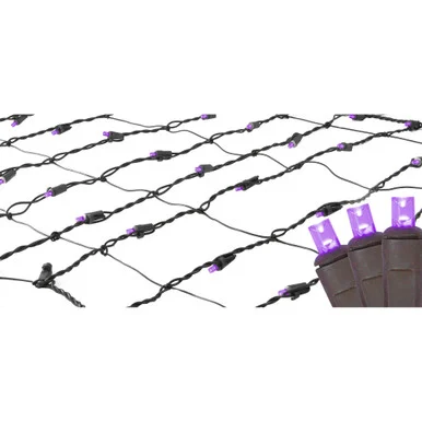 2′ x 8′ Purple LED Tree Net Style Trunk Wrap Christmas Lights – Brown Wire