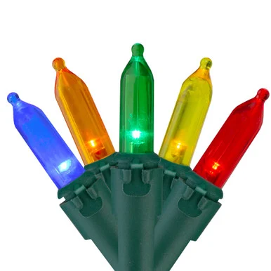 200 Multi-Color LED Mini Christmas Lights, 49ft Green Wire