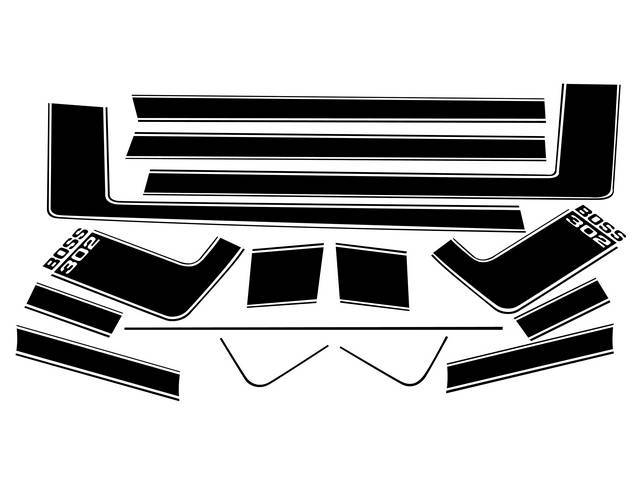 STRIPE SET, BOSS 302, BLACK REFLECTIVE
