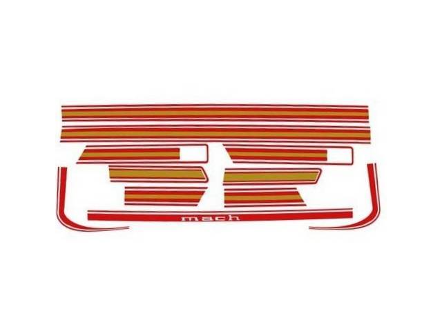 STRIPE SET, MACH 1, RED W/GOLD, REFLECTIVE