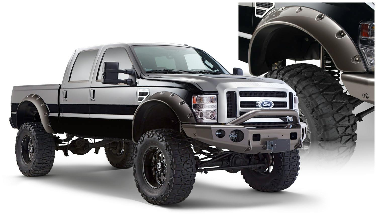 Bushwacker 20047-02 Fender Flares Cutout Style 2Pc Front