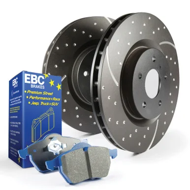 EBC S6KR1053 S6K Bluestuff Brake Pad & GD Rotor Rear Kit for 05-23 Challenger, Charger, Magnum, 300 3.6L & 5.7L HEMI