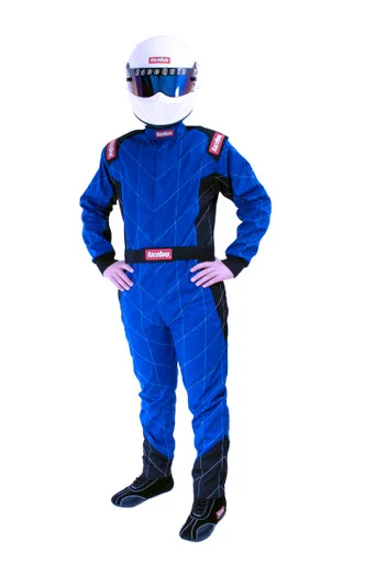DISCONTINUED RaceQuip 130926RQP One-Piece Single-Layer Fire Suit Chevron Blue XL