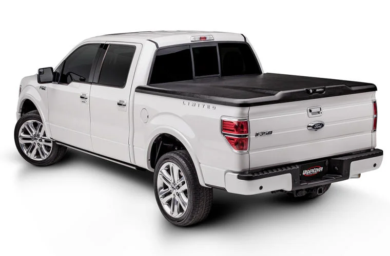 UNDERCOVER Elite Hard Tilt-Up Tonneau Cover 5′ Fits 2016-23 Toyota Tacoma with Deck Rail System – Black Textured