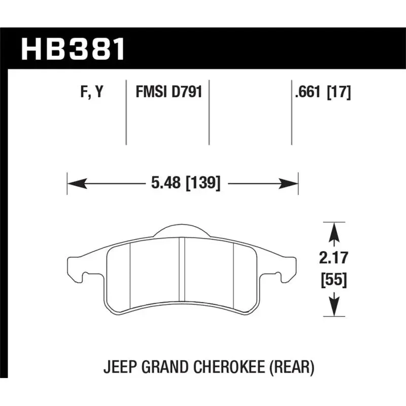 Hawk Performance Brake Pads (REAR): Jeep Grand Cherokee 99-04
