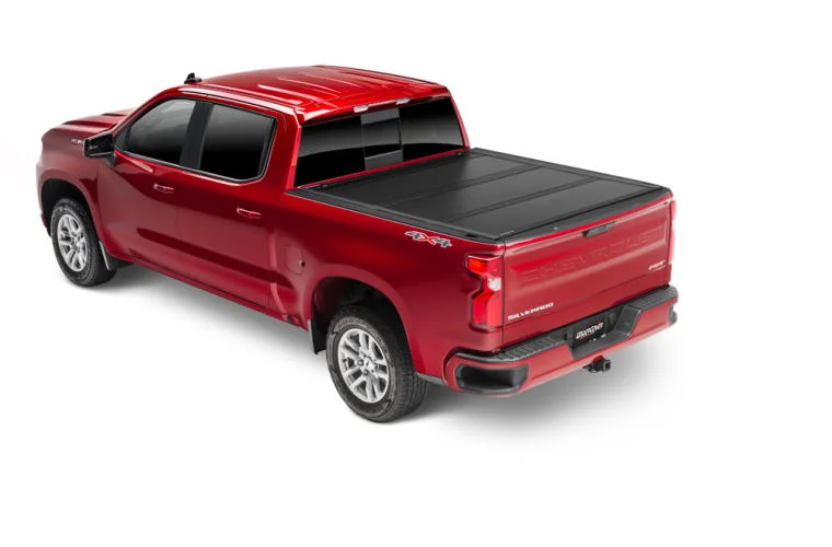 UnderCover Ultra Flex Hard Folding Tonneau Cover 5’6″ Fits 2007-21 Toyota Tundra w/o Deck Rail System – Black Matte