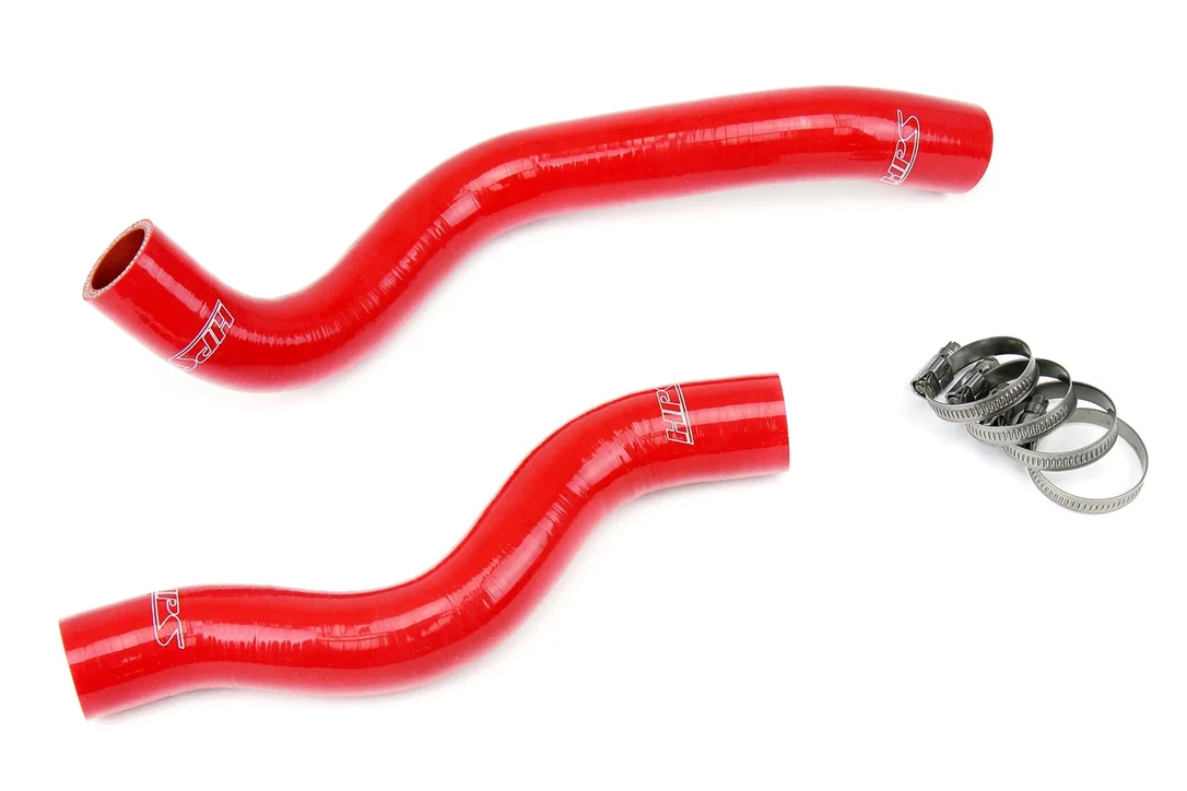 HPS Performance High Temp Reinforced Silicone Radiator Coolant Hose Kit, Red, 57-1200-RED