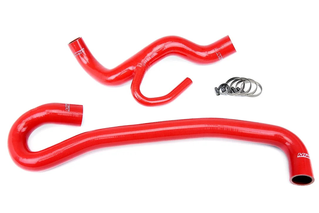 HPS Performance High Temp Reinforced Silicone Radiator Coolant Hose Kit, Red, 57-1456-RED