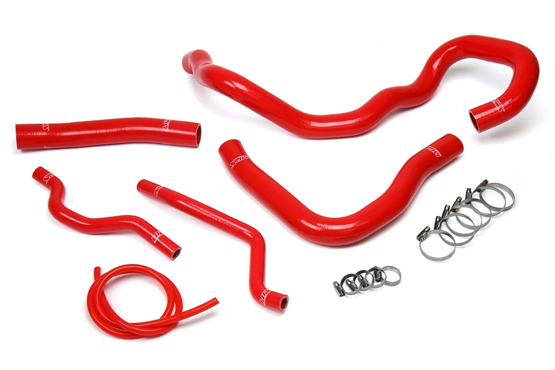 HPS Performance High Temp Reinforced Silicone Radiator and Heater Coolant Hose Kit, Red, 57-1609-RED