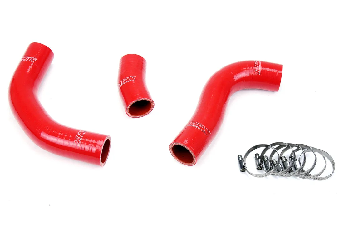 HPS Performance High Temp Reinforced Silicone Radiator Coolant Hose Kit, Red, 57-1776-RED
