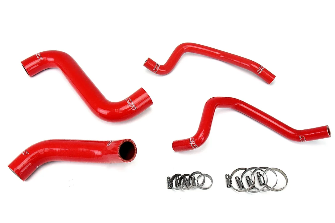 HPS Performance High Temp Reinforced Silicone Radiator and Heater Coolant Hose Kit, Red, 57-1810-RED