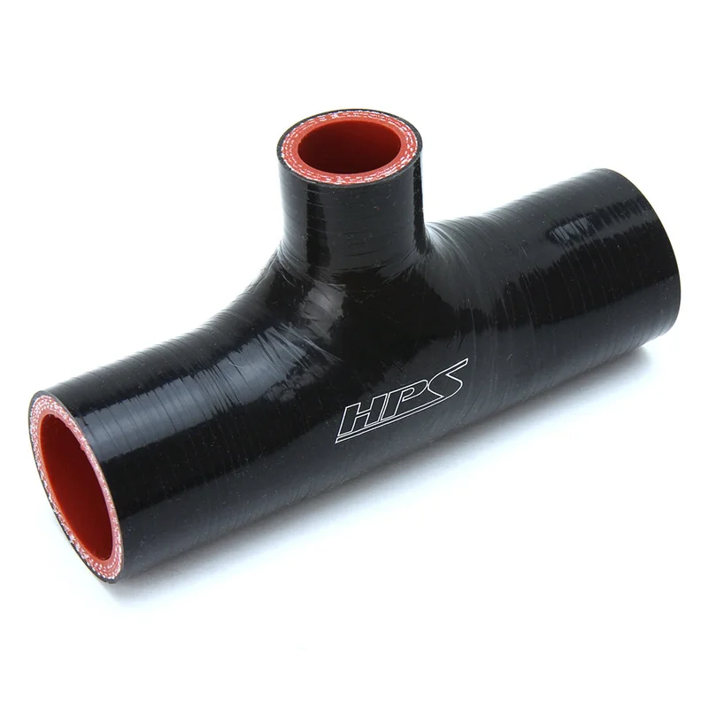 HPS 1.25″ ID , 1″ ID branch Black Silicone Coupler Coolant T Hose Tee Adapter