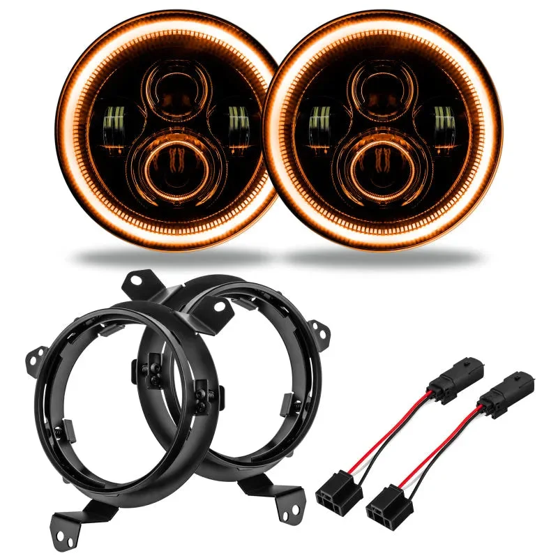 ORACLE Lighting High Powered LED Headlights (PAIR) w/ Amber: Jeep Gladiator / Wrangler 18-24