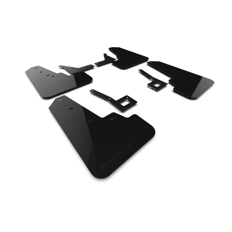 Rally Armor Black UR Mud Flap: Ram 1500 19-24 5.7L/3.6L/3.0L EcoDiesel w/ Metallic Black Logo