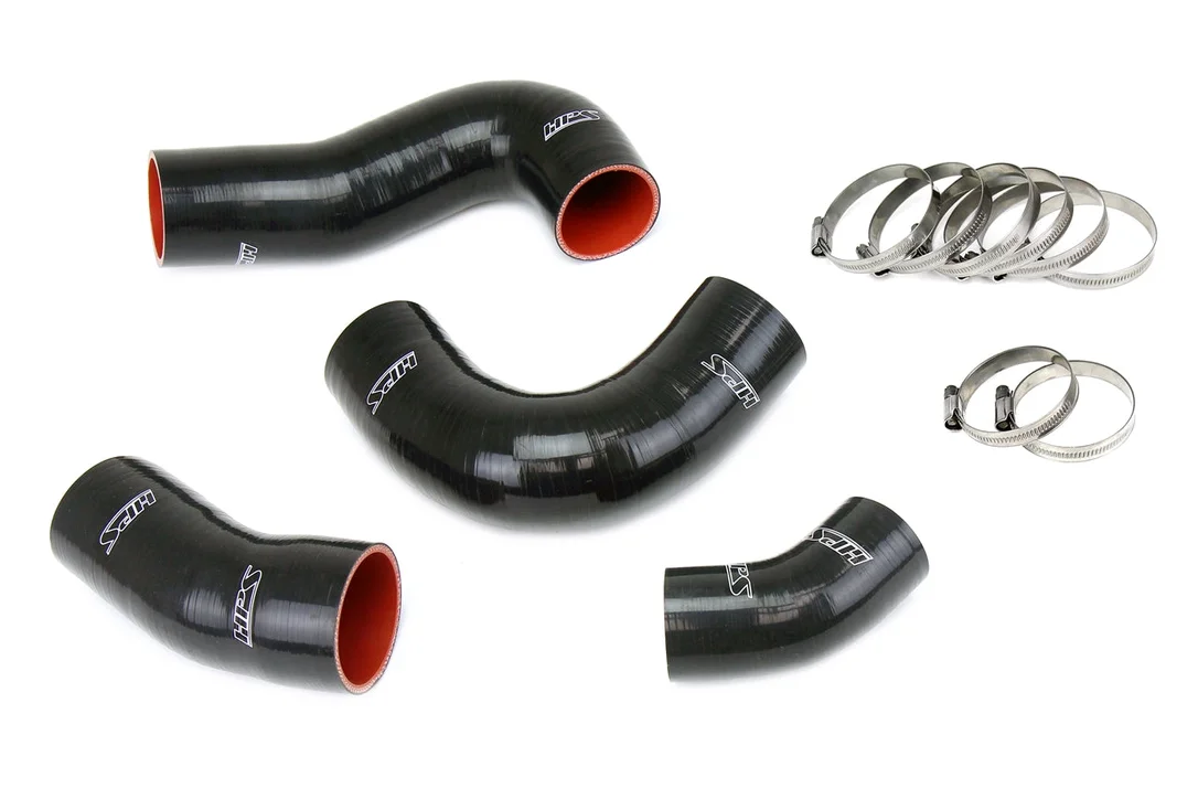 HPS Performance High Temp Reinforced Silicone Intercooler Hose Boots Kit, Black, 57-1949-BLK