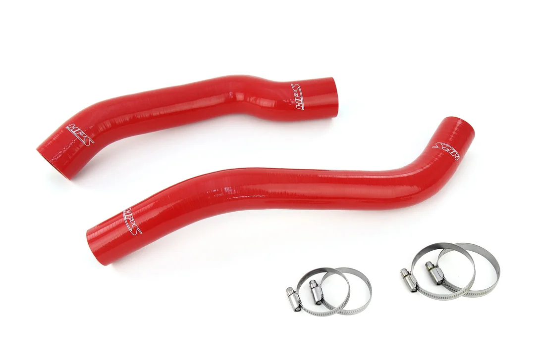 HPS Performance High Temp Reinforced Silicone Radiator Coolant Hose Kit, Red, 57-2130-RED