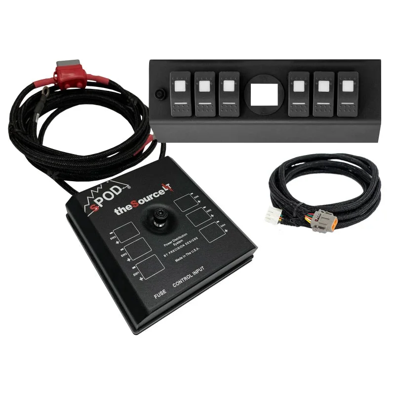 SPOD SourceLT Kit: Jeep Wrangler JK 2009-2018 w/ Genesis Adapter and Blue LED Switch Panel