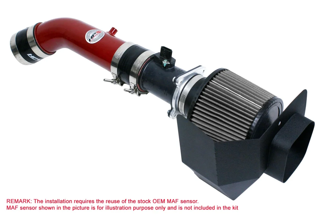 HPS Performance Air Intake Kit with Heat Shield, Red, 827-520R