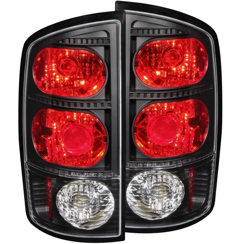 ANZO Tail Lights (Black): Fits Most Dodge 5.9L Diesel/5.7L/3.9L/3.7L (02-06)
