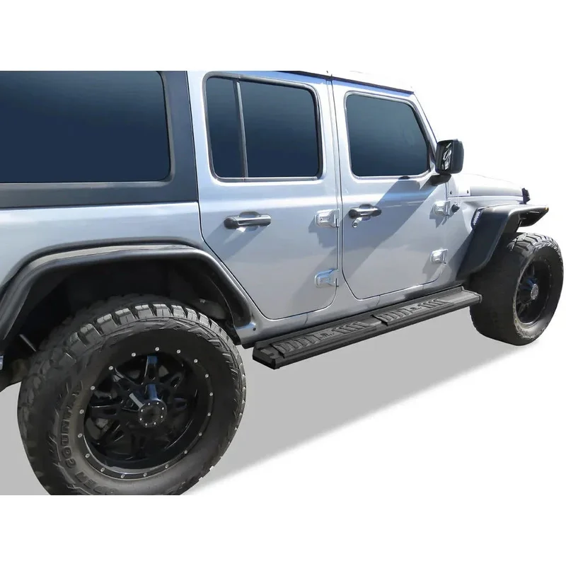 APS S Series Running Boards (Black, Pair): Jeep Wrangler JL 4-Door 2018 – 2025