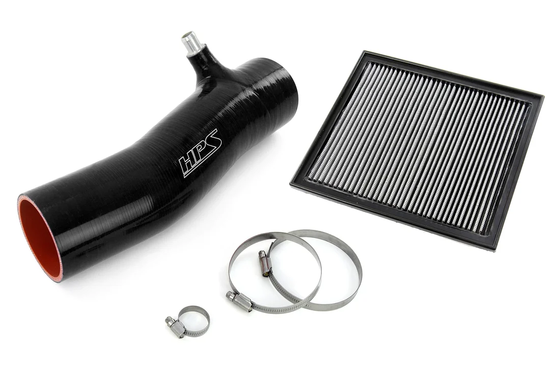HPS Performance Silicone Air Intake Kit with Drop in Air Filter, Black, 827-723WB