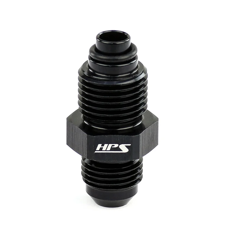 HPS Performance AN -6 to 11/16-18 Male to Inverted Flare Male Power Steering Adapter, Aluminum, Black