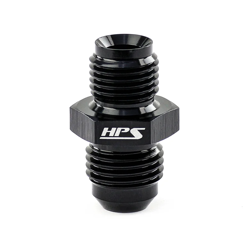 HPS Performance Straight AN Flare -3 to 1/4″ NPT Adapter, Aluminum, Black