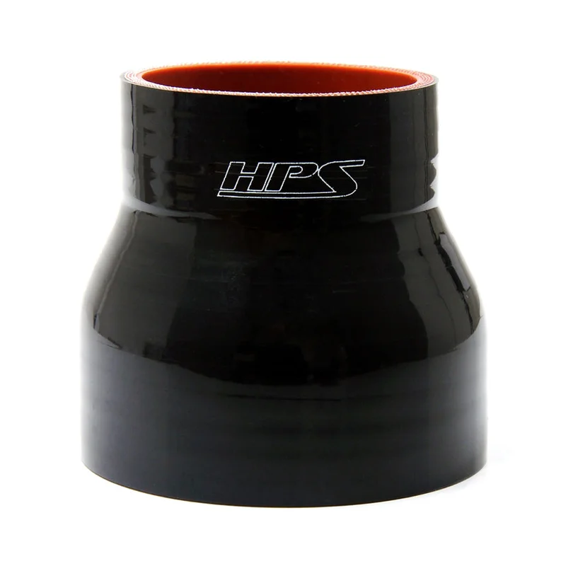 HPS 1-3/8″ – 2″ ID , 3″ Long High Temp 4-ply Reinforced Silicone Reducer Coupler Hose Black (35mm – 51mm ID , 76mm Length)