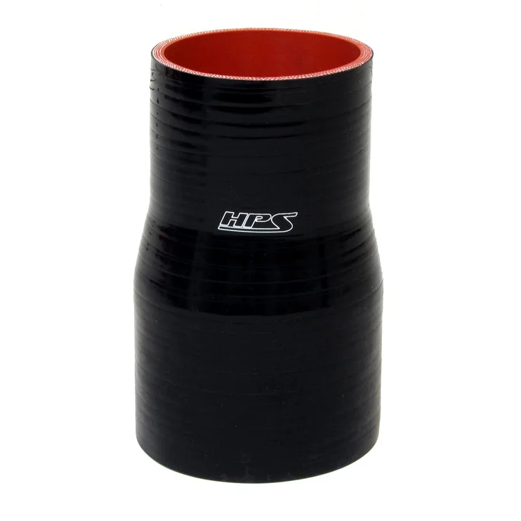HPS 1.75″ – 2″ ID , 4″ Long High Temp 4-ply Reinforced Silicone Reducer Coupler Hose Black (45mm – 51mm ID , 102mm Length)
