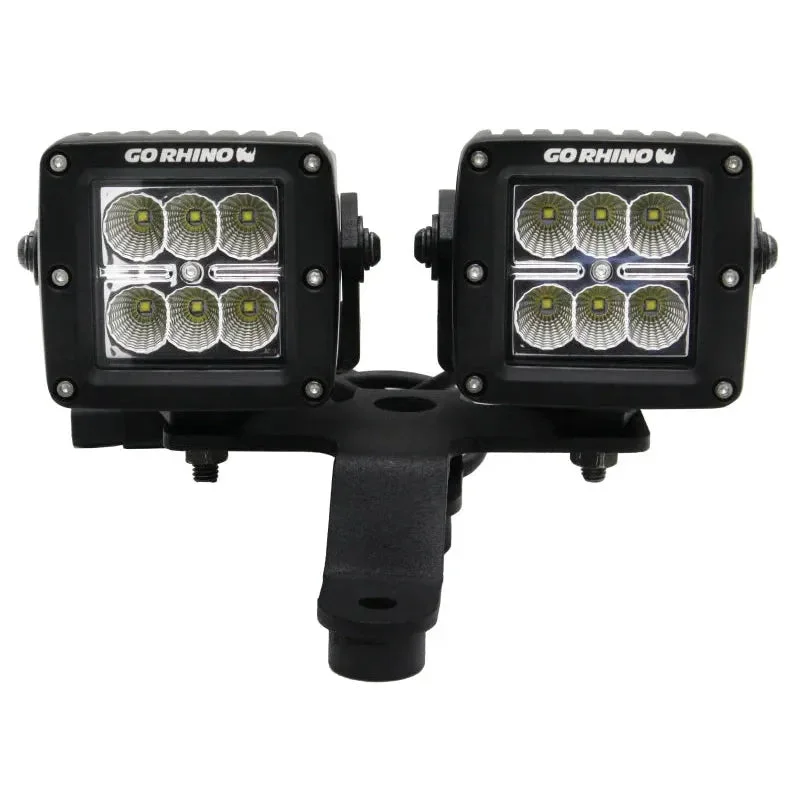 Go Rhino Light Mount for Dual 3″ Cubes: Jeep Gladiator/Wrangler 18-26 3.6L/3.0L EcoDiesel