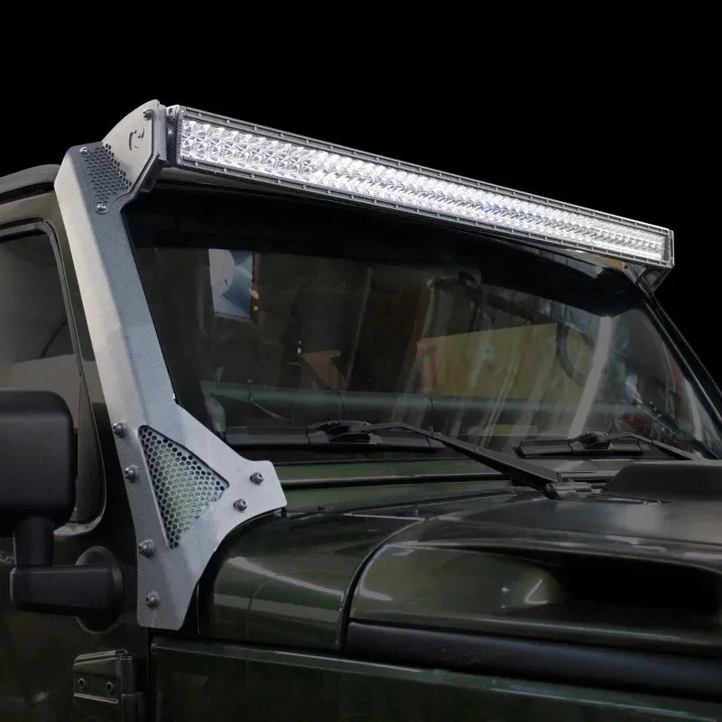 Go Rhino Windshield Light Bar Mount Bracket: Jeep Wrangler 07-17 3.8L/3.6L