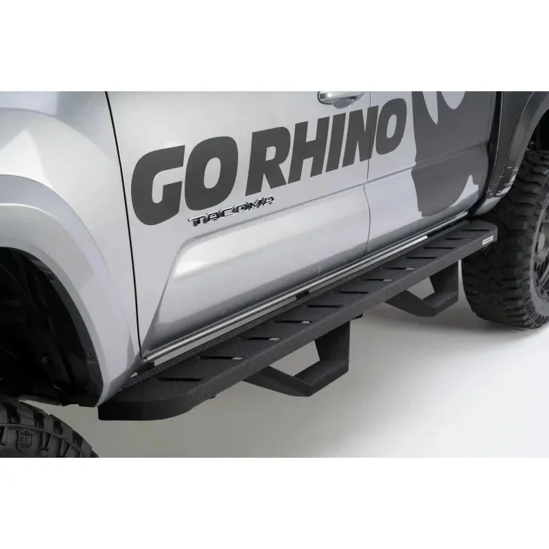 Go Rhino RB10 Running Board Kit w/ Drop Steps: Jeep Wrangler 07-17 3.8L/3.6L – Textured Black
