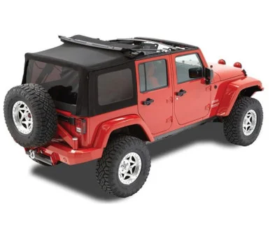 Bestop 79837-17 OEM Replace-A-Top Soft Top with Tinted Windows Premium Black Twill for 07-09 Jeep Wrangler Unlimited JK