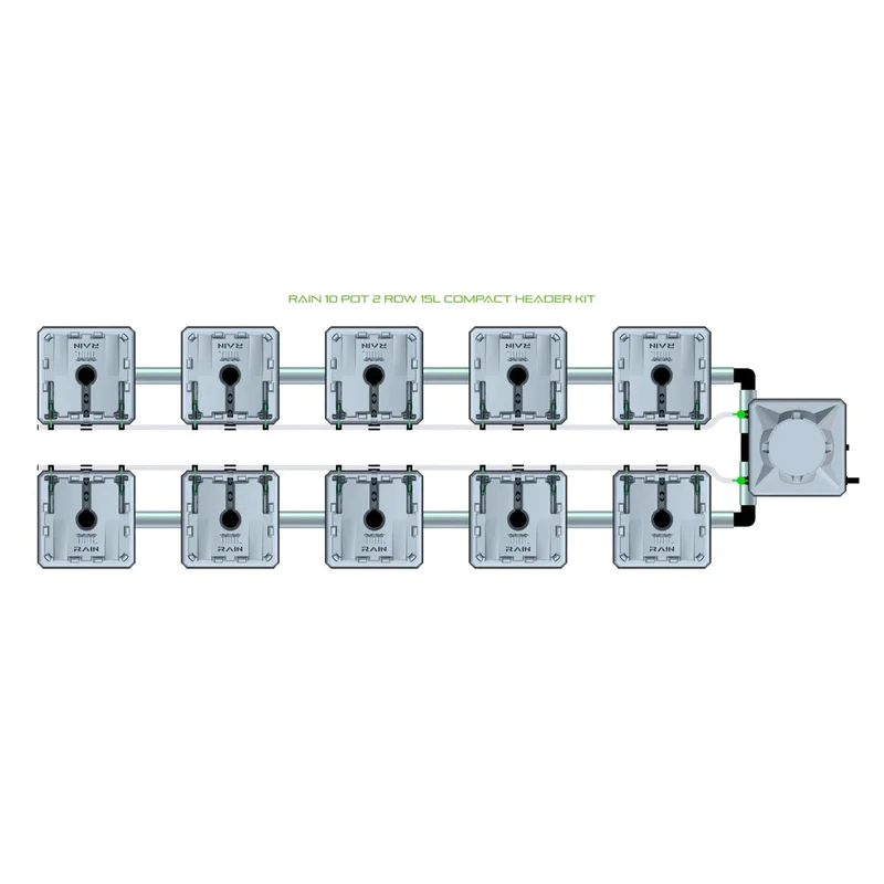 Alien Hydroponics RAIN 10 Pot 2 Row Kit