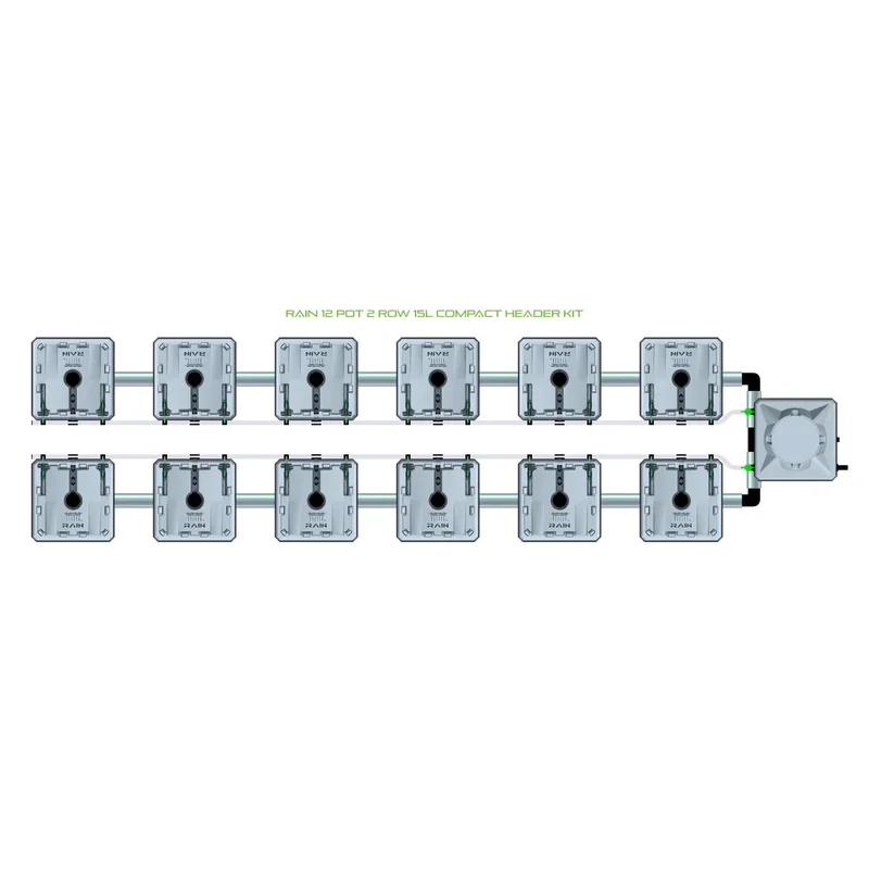 Alien Hydroponics RAIN 12 Pot 2 Row Kit