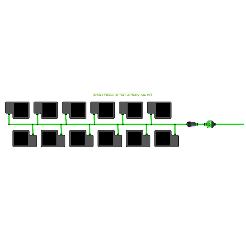 Alien Hydroponics EasyFeed 12 Pot 2 Row Kit
