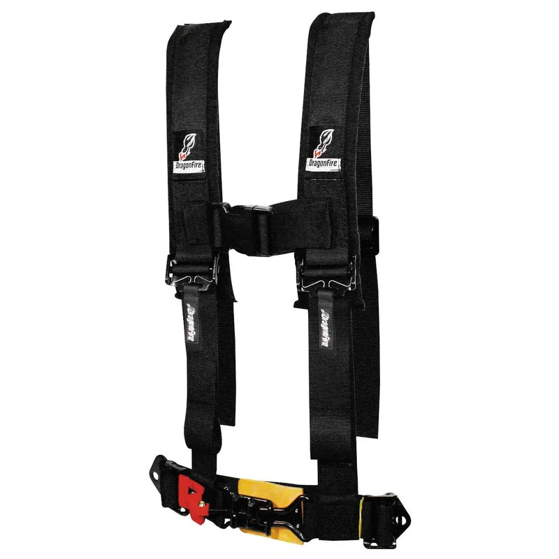 DragonFire Racing Harness Restraint – Black – H Style 4-Point – 2″ – Youth – Under 140 lbs – 14-0022