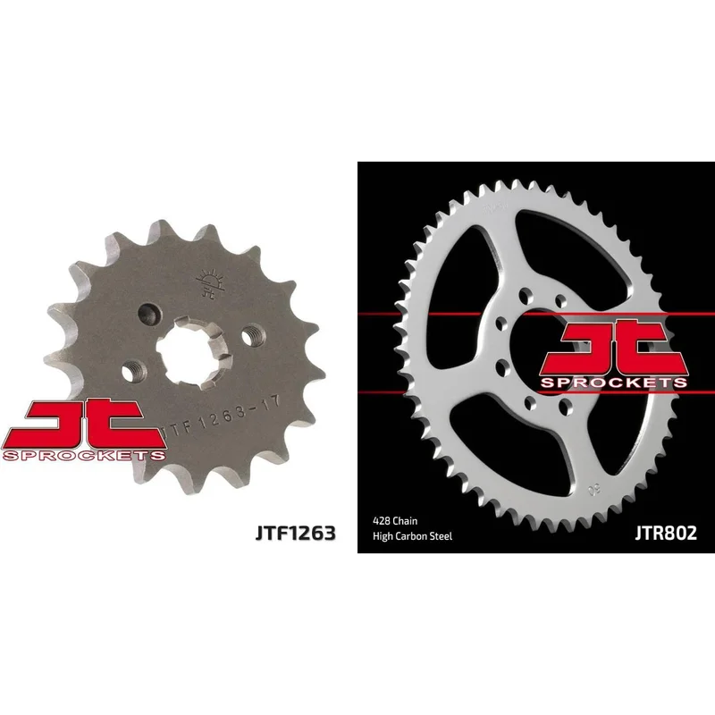 Front & Rear Sprocket Kit for KAWASAKI KE100 B1-B20-USA 82-01 JT Sprockets
